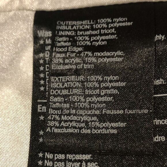 Burton Dryride Puffer Vest Small Cream Hooded Faux Fur Trim Zip Snap Pockets - Picture 9 of 12